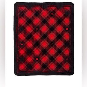 PINK Victoria’s Secret Cozy 50” x 60” Blanket Red & Black- NWT